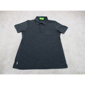 Specialized Polo Shirt Mens Medium Gray Wool Blend Stretch Utility Cycling Golf